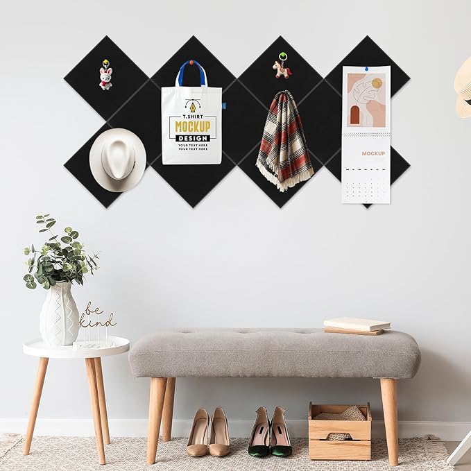 Smarpau Large Cork Board for Walls, 12 Pack Square Bulletin Board, Felt Wall - Image 7