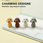 24Pcs Pencil Top Erasers for Kids, Dog Pencil Erasers Toppers Bulk, Cute Cap - Image 2