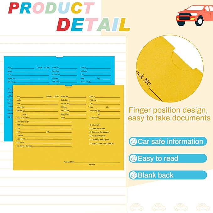 120 Pcs 9 x 12 In Vehicle Dealer Jackets - Image 2