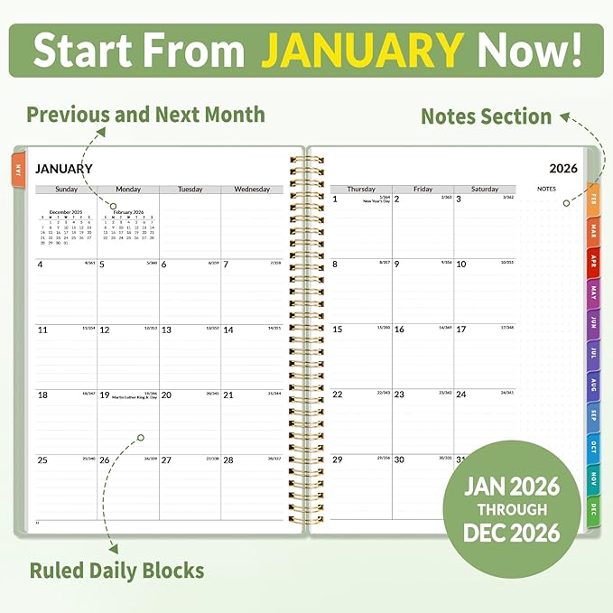 SUNEE 2026 Appointment Book, Quarter-Hourly, Weekly & Monthly - Image 3
