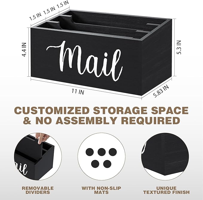 Mail Holder Countertop with 3-Slot, Mail Organizer - Image 3