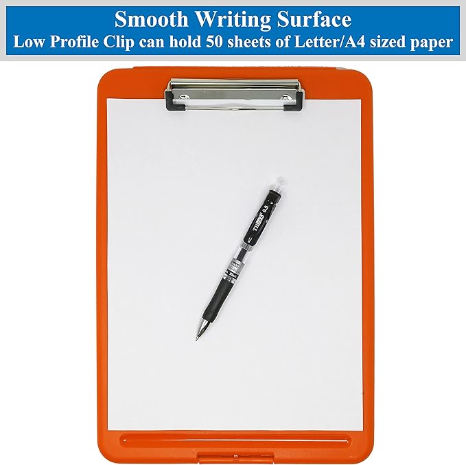 Think2Master Orange Plastic Storage Clipboard. | 25% Heavier & Sturdier| Heavy - Image 4