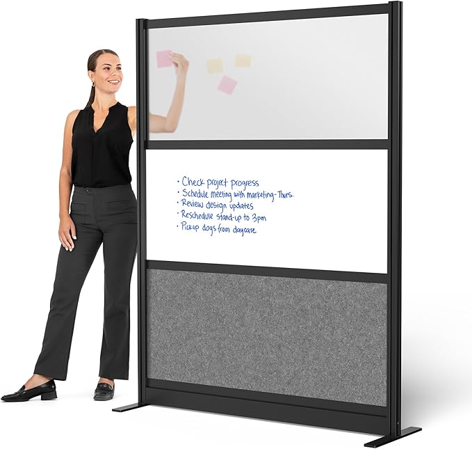 Stand Up Desk Store Workflow Wide Modular Wall | 53'' x 70'' Wall | Expandable by SStandUpDeskStore