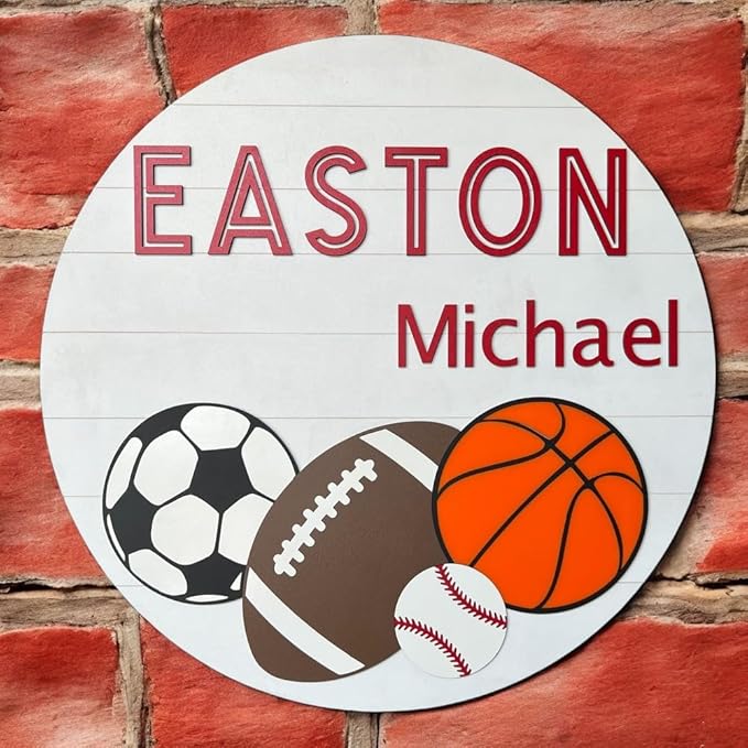 Baby Shower Sign, Newborn Nursery Decor, Kids sports Sign, Boys Room wall decor - Image 5