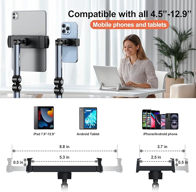 Tablet Floor Stand, 360° Rotation Tablet Holder, Compatible - Image 7