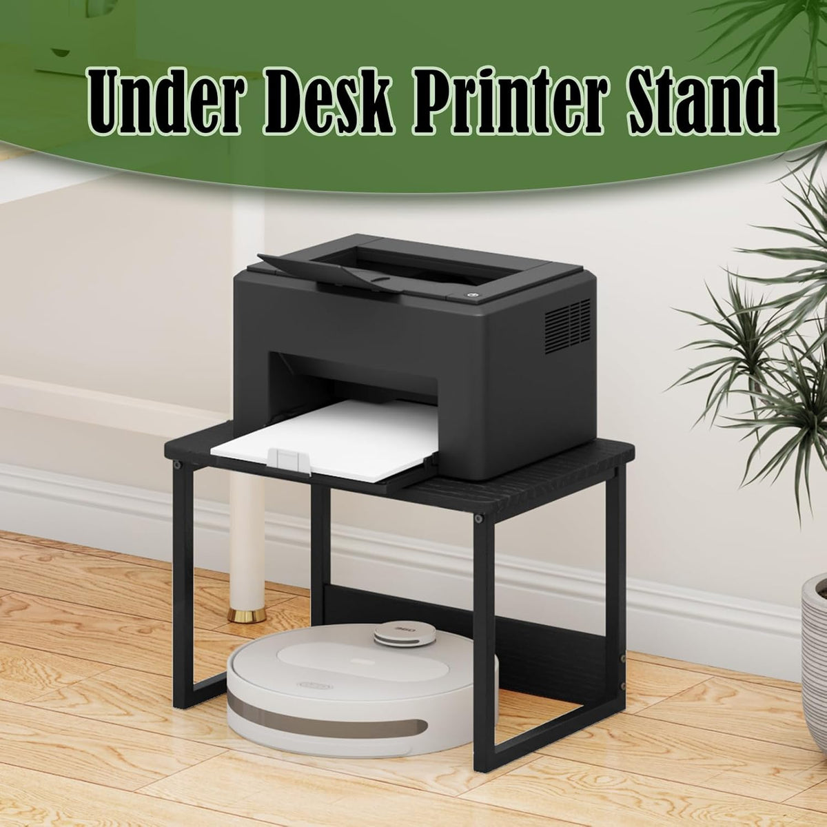 Printer Stand for Desk, 17.1"x12.4" Desktop Printer Stand Shelf Org...