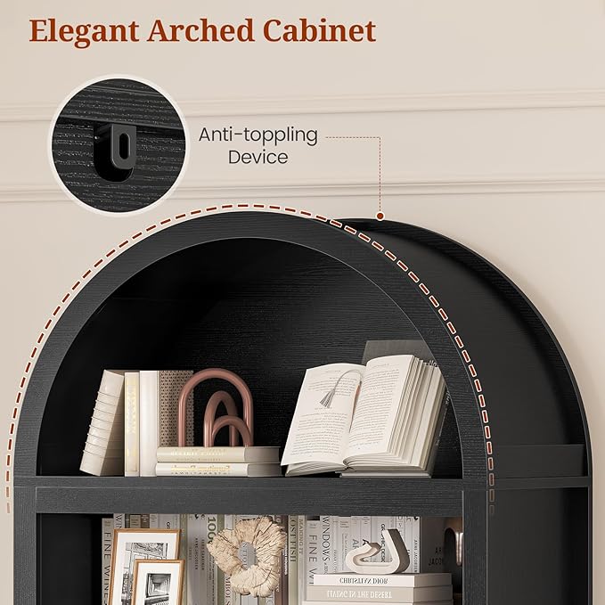 81" Tall Arched Cabinets, Bookcase - Image 5