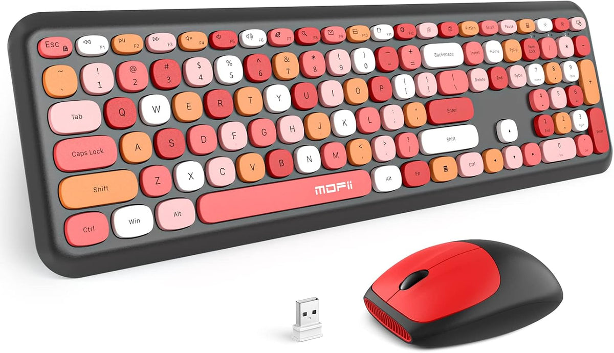 MOFII Wireless Keyboard and Mouse Combo Silent, Slim Compact 2.4G USB Full Size