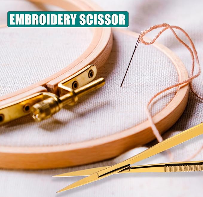 Cross Edge Spring Scissors 5 Inch straight Stainless-Steel Precision Eyebrow & - Image 8