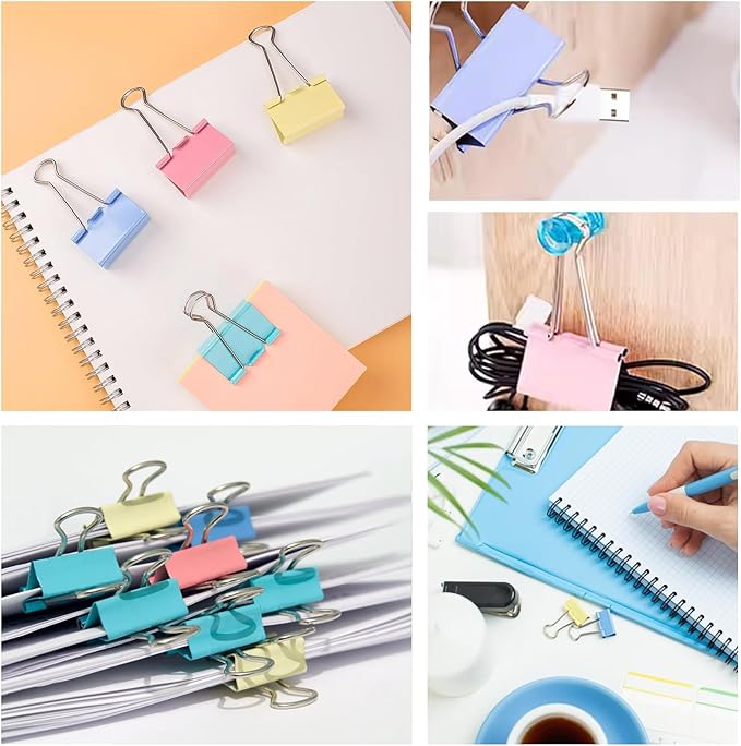 170 Pcs Binder Clips Assorted Sizes, Colored Large, Small Binder Paper Clips - Image 5