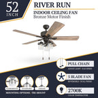 prominence home river run 52" farmhouse led ceiling, close-up detail