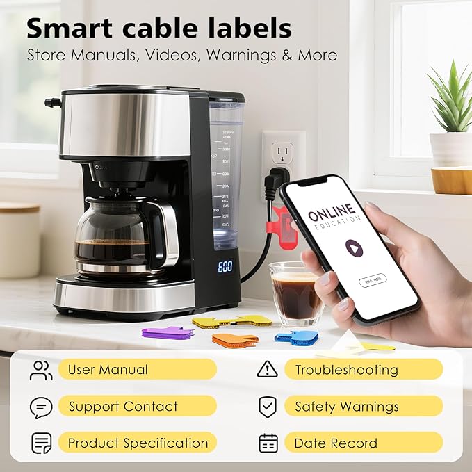 SummerBrite 24-Pack Smart NFC Cable Labels - Image 5