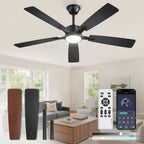 fanbulous 52 inch ceiling fans with lights, black, main product view