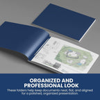 10 Pack 11x17 Pressboard Report Covers, 3 Inch Capacity, Metal Prong | Holds 240 Pages, Heavy-Duty Landscape Folder for Blueprints and Reports, Blue Fiberboard Binder - Performore