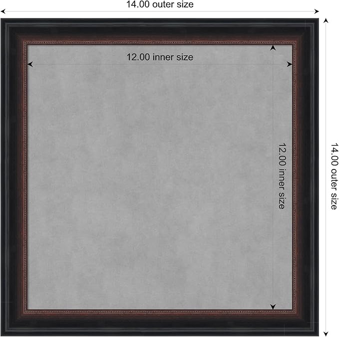 Amanti Art Black Framed Magnetic Board 14x14 X-Small Vision Board - Image 4