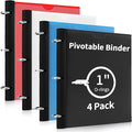 Tashkummy 360 Degree Pivotable Binder, Upgraded 3 Ring Binder 1 inch 4 Pack by 360%C2%B0PivotableBinderNotebook