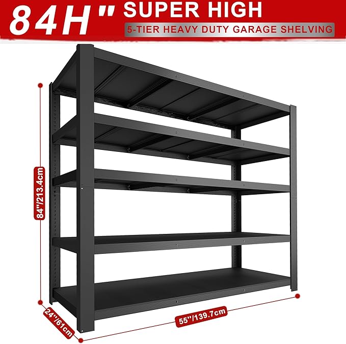 ZEUKMXOO 84" H Garage Shelving, Storage Shelves 3050LBS Heavy Duty Storage - Image 2