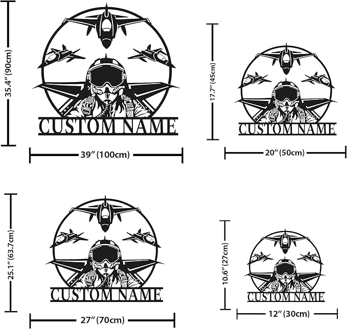 Personalized Metal Airplane Wall Art, Airplane Name Sign, Customized Pilot Name - Image 4