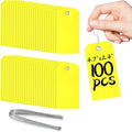 XUWAIDSGN 100Pcs Yellow Plastic Shipping Tags, 4 3/4" x 2 3/8", Waterproof by XUWAIDSGN