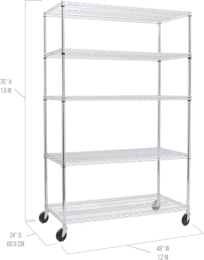 Seville Classics UltraDurable Heavy Duty NSF Solid Steel Wire Rack Storage Unit - Image 5