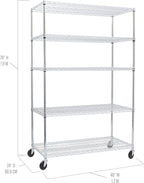 Seville Classics UltraDurable Heavy Duty NSF Solid Steel Wire Rack Storage Unit - Image 5