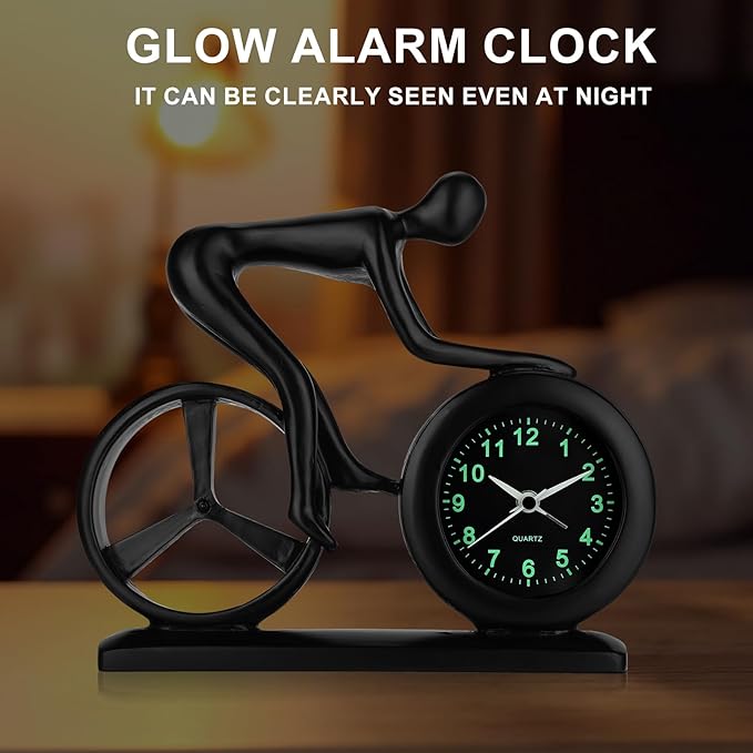 CIGERA Racing Bicycle Desk Alarm Clock Battery Operated, Glow-in-The-Dark Dial - Image 4