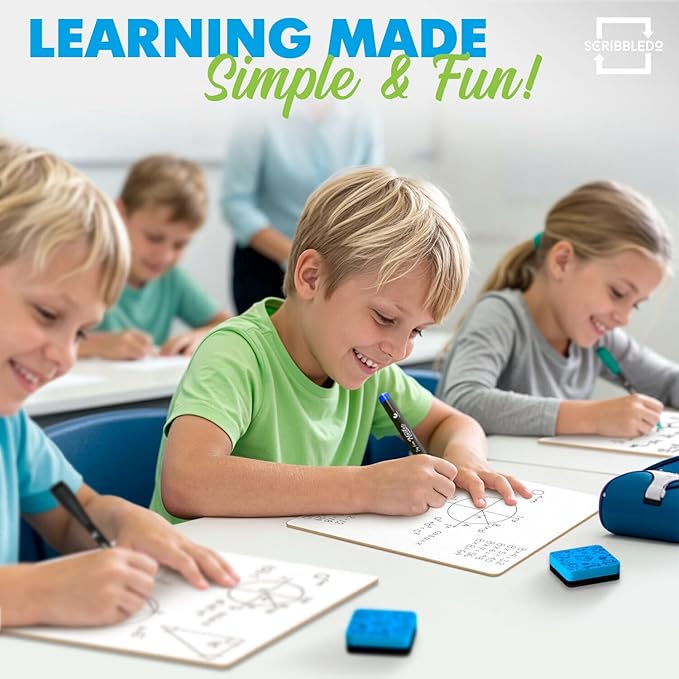 Set of 12 Small White Board Dry Erase Boards Classroom Pack Mini White Boards - Image 3