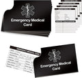 4 Pack Emergency Medical Information Id Card Red Medical Condition and by DLUGOPIS