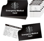 4 Pack Emergency Medical Information Id Card Red Medical Condition and by DLUGOPIS