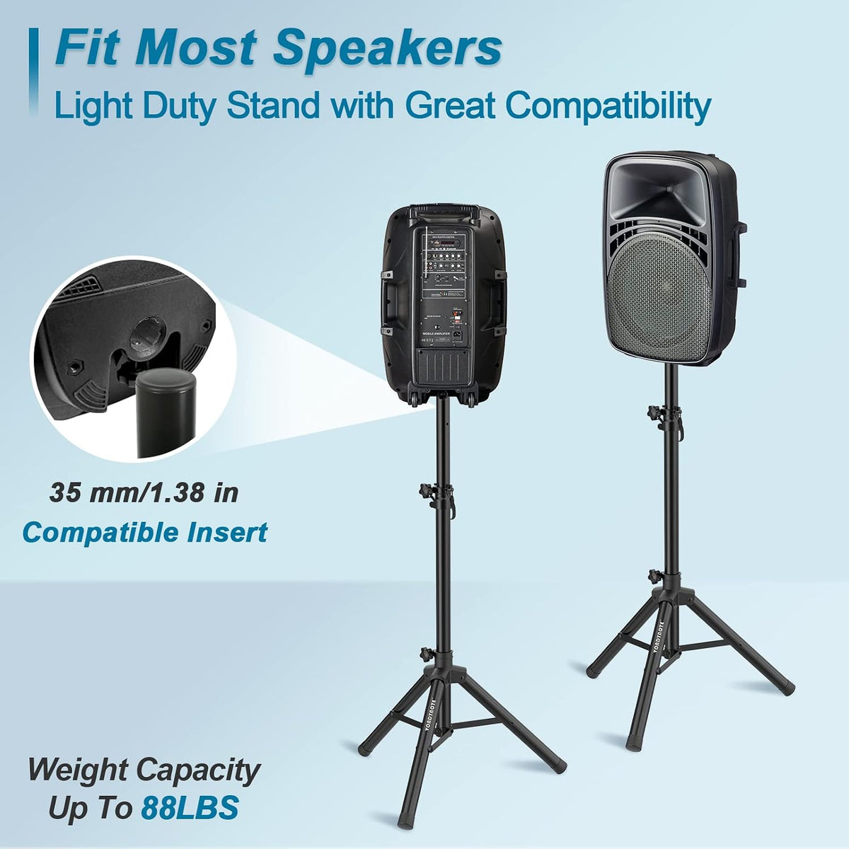 Vondynote Tripod Speaker Stands Pair 33.5"-53.5" PA DJ Mini Speaker...