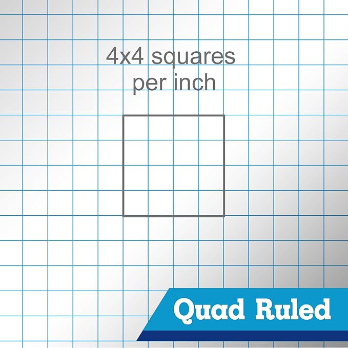 WritePads Legal note pads Legal Pad Quad Ruled Note Pads, Graph Ruled 8.5x11 - Image 3