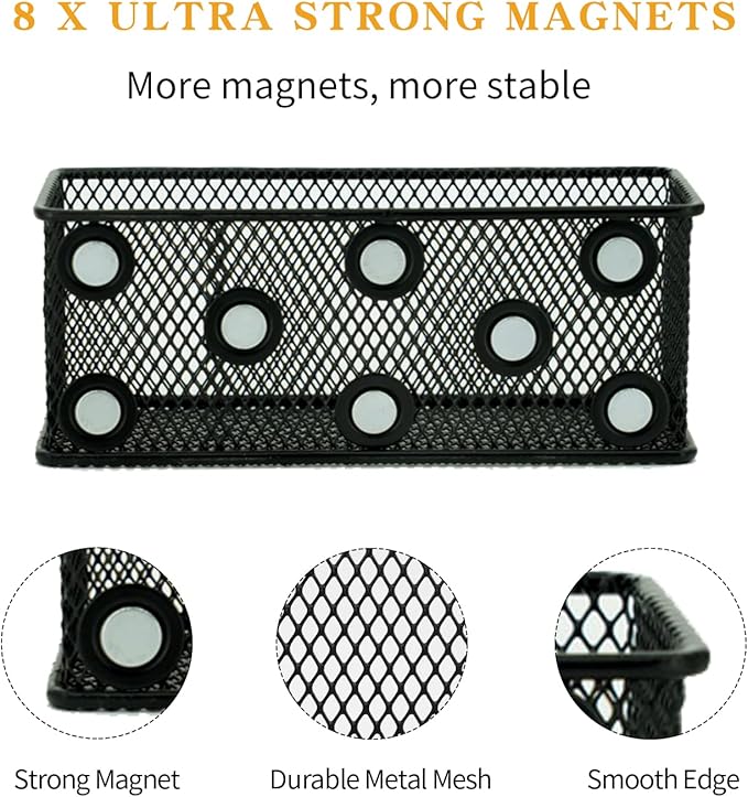 Neudeco Magnetic Locker Organizer and Accessories，Wire Mesh Magnetic Storage - Image 5