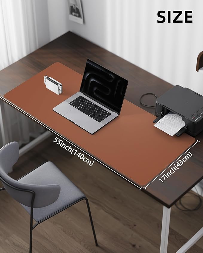 Leather Desk Pad Protector, Office Desk Mat, Large Mouse Pad, Non-Slip Desk - Image 5