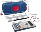 Haumei Canvas Pencil Case Large Capacity, Big Denim Pen Pouch - Image 5