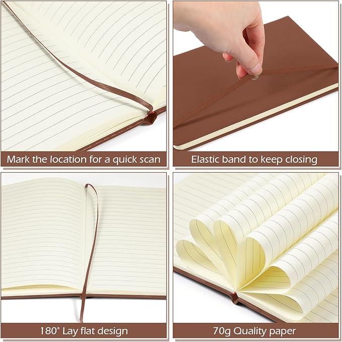 Honoson 20 Pack Lined Journal Notebooks A5 Hardcover Executive Notebook 5.5" x - Image 3