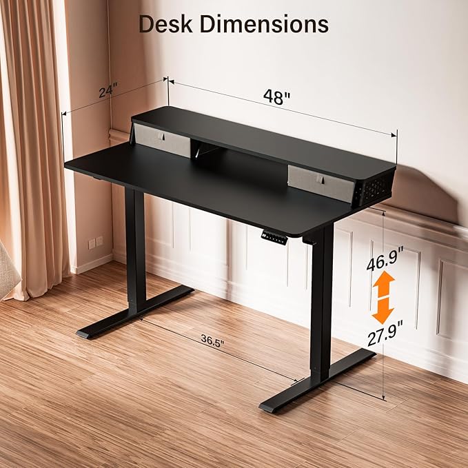 Kingant 48 x 24 Inch Electric Standing Desk - Image 3