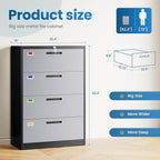 PEUKC 4 Drawer File Cabinet, Lateral Filing Cabinets - Image 2