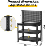 10 Sets Storage Shelves with Pegboard, Heavy Duty Garage Shelving Units and - Image 2