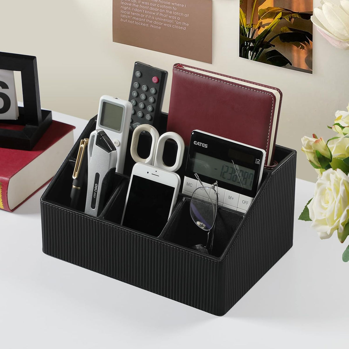 Desk Organizer Caddy Nightstand Organizer Remote Holder
