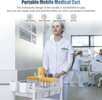 Mobile Medical Carts 3 Tier Professional Utility Cart 330 LBS Max Load Rolling - Image 3