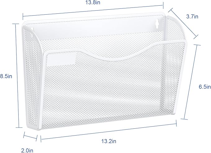 Samstar 6 Pack Mesh Wall Mounted File Holder Metal Wall File Pocket Mail - Image 6