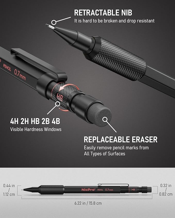 Nicpro 0.7 mm Mechanical Pencil Set - Image 5