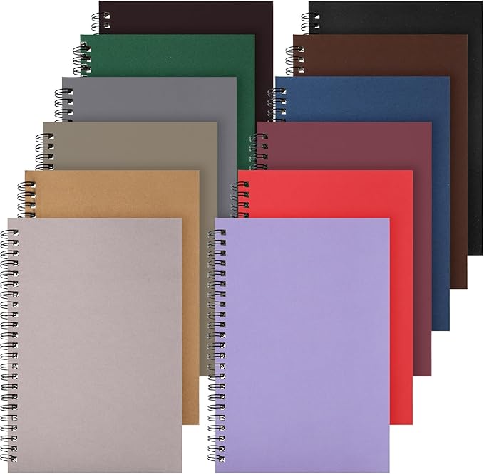 Leelosp 12 Pack Small Spiral Notebook A5 Lined College Ruled Spiral Journal by Leelosp