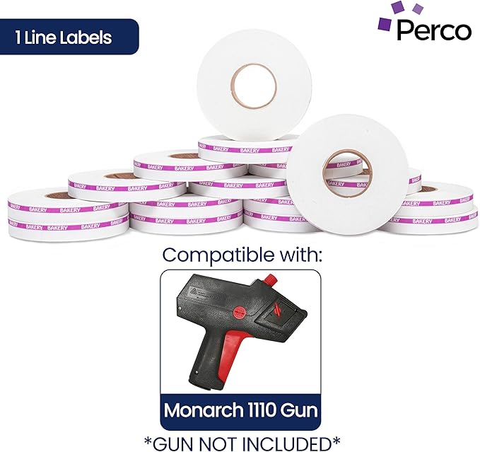 Perco Purple Reverse Print on White Bakery Labels to fit Monarch 1110 Price Gun - Image 2