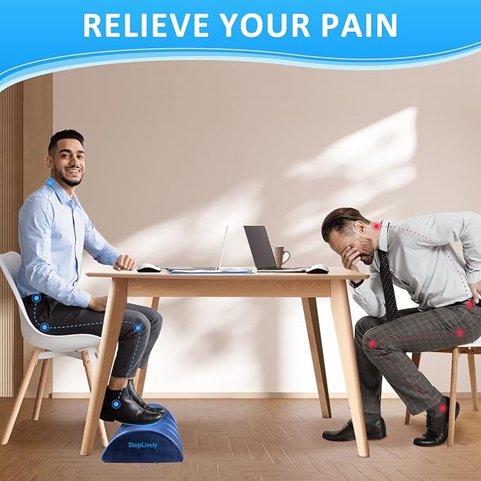 StepLively Foot Rest for Under Desk at Work, Comfortable Foot Stool - Image 5