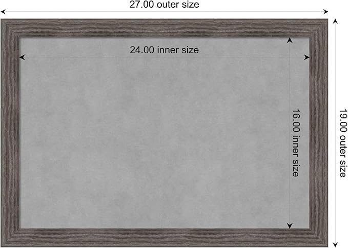 Amanti Art Grey Framed Magnetic Board 19x27 Medium Vision Board - Image 3