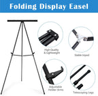 63 1/2'' Aluminum Flip Chart Easel Stand, Black,2 Pack | Presentation Easel with Adjustable Floor for Boardroom, Whiteboard, Paper Pads, Signage