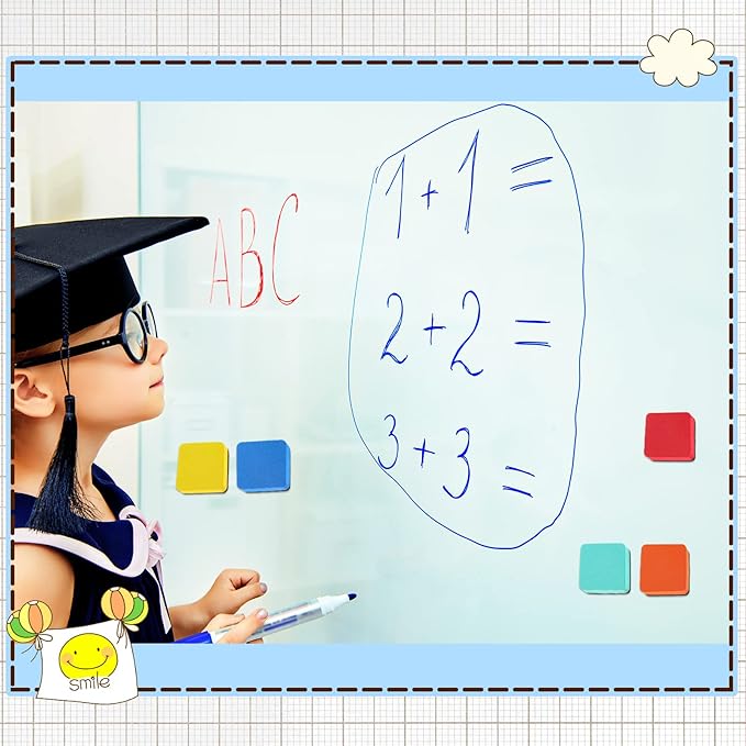 TaoBary Taobary 96 Pack Mini Dry Erase Erasers Bulk Magnetic Whiteboard Dry - Image 6