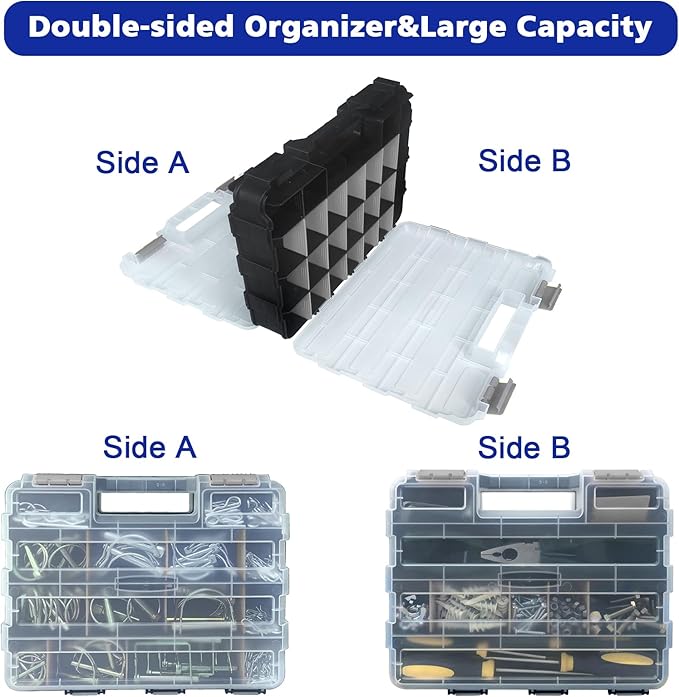 Double Side Tool Box Organizer, Hardware Storage Box, Portable Small Parts - Image 6