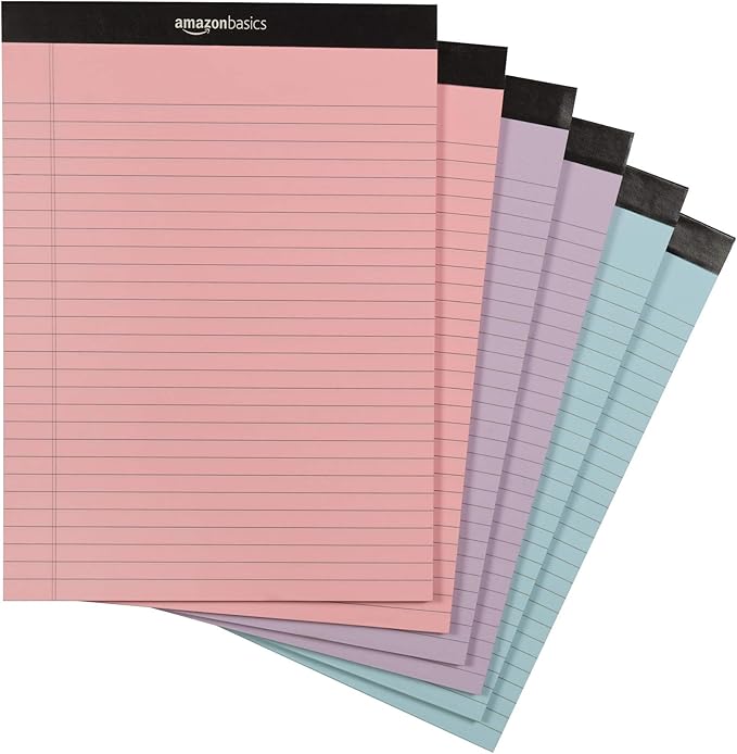 Amazon Basics Wide Ruled 8.5 x 11.75-Inch 50 Sheet Perforated Lined Writing by AmazonBasics